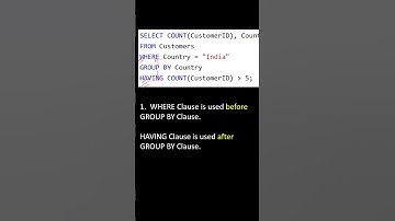 Thumbnail of What is the difference between Having clause and Where clause?