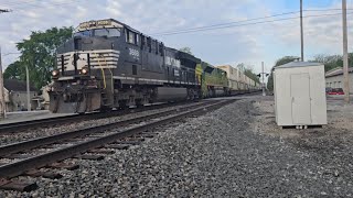 Eastbound Norfolk Southern Intermodal With The Illinois Terminal Heritage Unit As An Helper Engine 