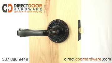 Emtek Wembley Lever with Ribbon and Reed Rosette in Oil Rubbed Bronze