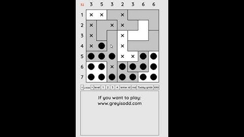 Grey is Odd - Today grids. Solution level 2 7X7 dated 05-17-2024 #logicpuzzles #logicgames  #games