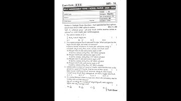 AP 8th class Self Assessment term-1 model paper(SA1) Maths Question paper 2025-26