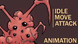 bloob Idle, walk, attack basic animations | Unity + Anima 2D