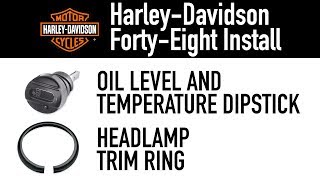 Harley Davidson Sportster headlight trim ring and temperature dipstick install