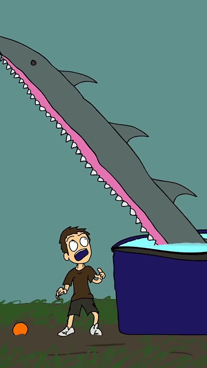 Beware of sharks... in the pool? 🐟 #shorts #shark #animation