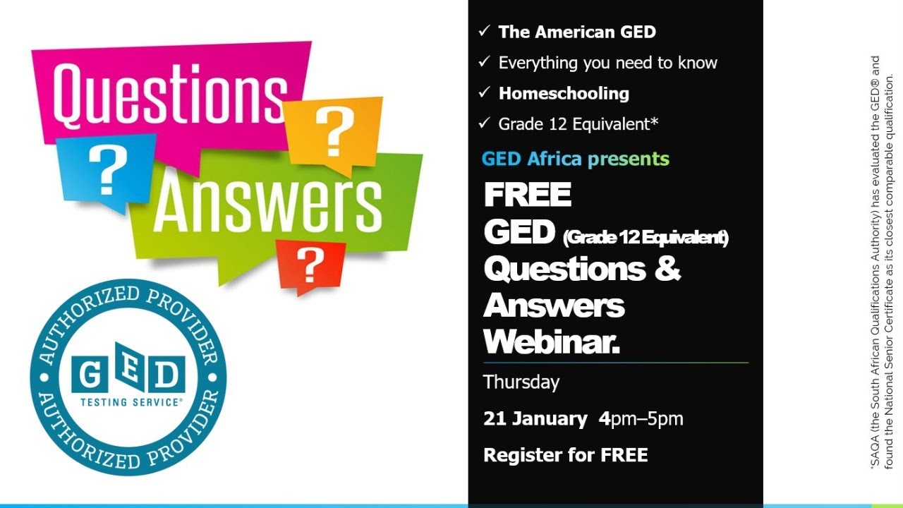 GED Questions & Answers Webinar - YouTube