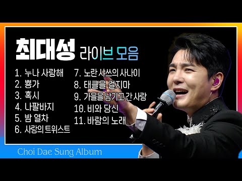 <strong>최대성</strong> 라이브 모음 (누나 사랑해/뿅가/혹시/나팔바지/밤 열차/사랑의 트위스트/노란 샤쓰의 사나이/태클을 걸지마/가을을 남기고간 사랑/비와 당신..) #k_music #trot