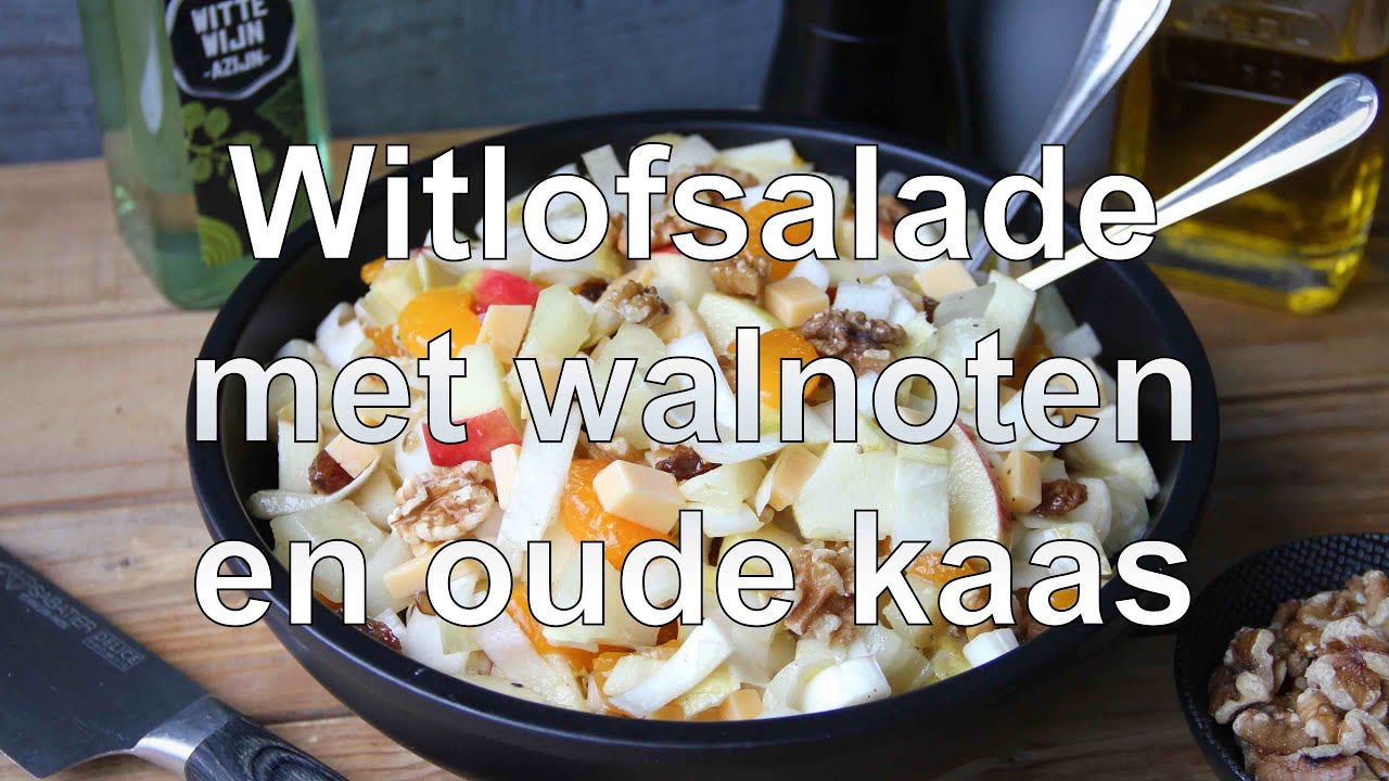 Witlofsalade met walnoten en oude kaas recept