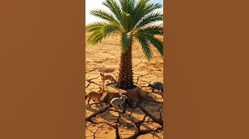 The camel saves the date palm tree from drying up by seeing water 😭 #ai #tree #plants #water