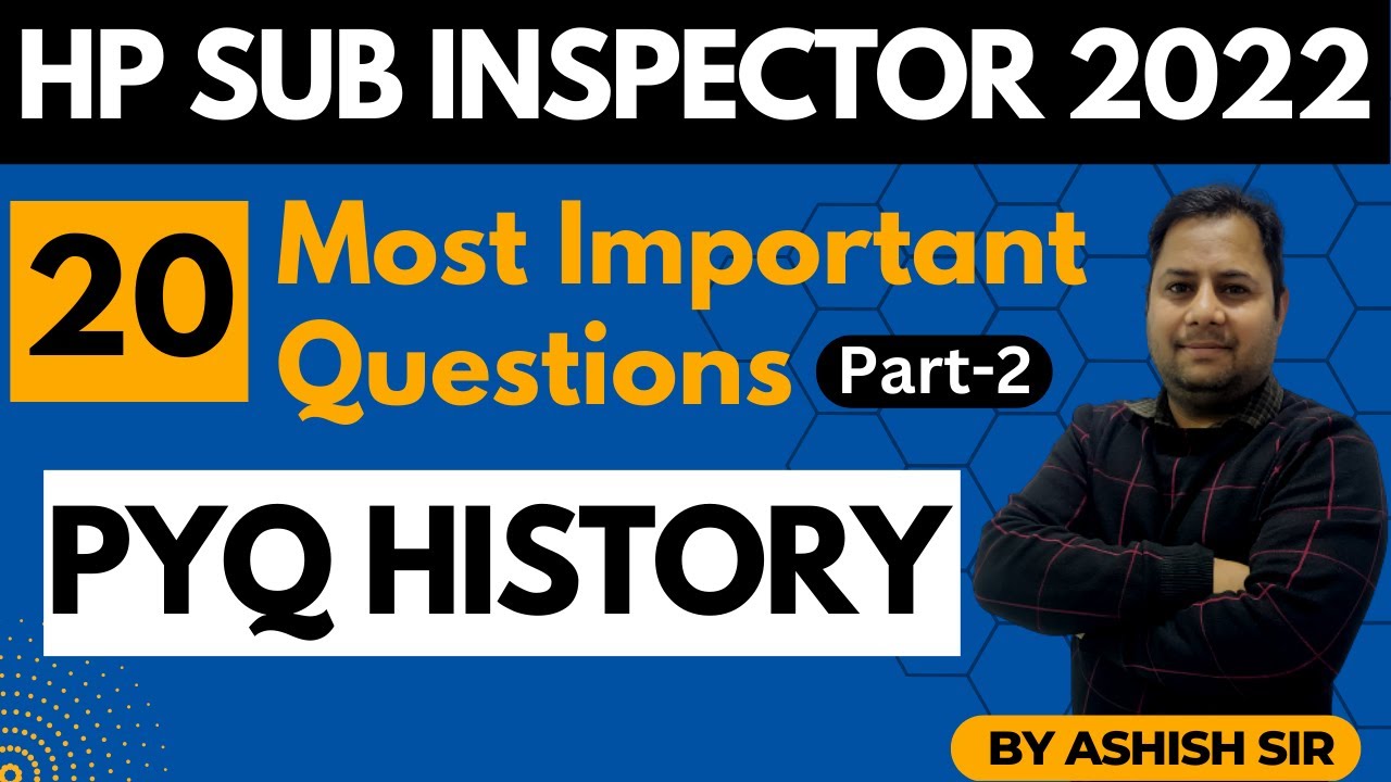 20 Most Important Questions (Part - 2) | PYQ |  HP Sub Inspector 2022 | HP Studies