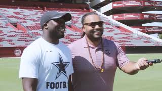 All Gasser No Breaks: Kiel Pollard walks the field with Langston Moore