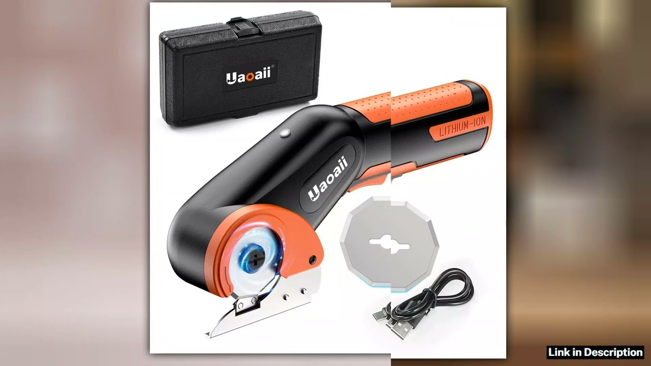 Cordless Electric Scissors Electric Cardboard Box Rotary Cutter Replacement Blade Storage Case Butt