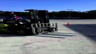 Ricky Bobby Racing On A Forklift At Lowes
