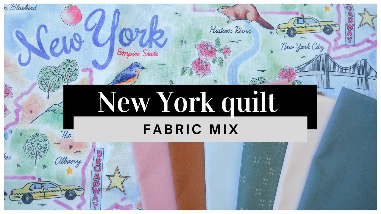 Choosing quilt fabric for a New York quilt! | A mix of Joann state fabric + Art Gallery solids