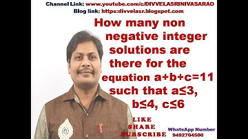 Find the number of non-negative integer solutions of the equation || Permutations and Combinations