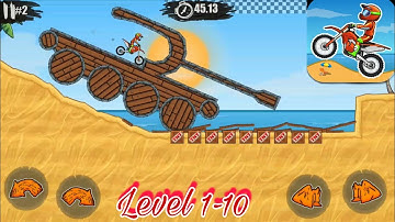 Moto X3M Bike Race Game - Level 1-10 Complete - android iOS Gameplay