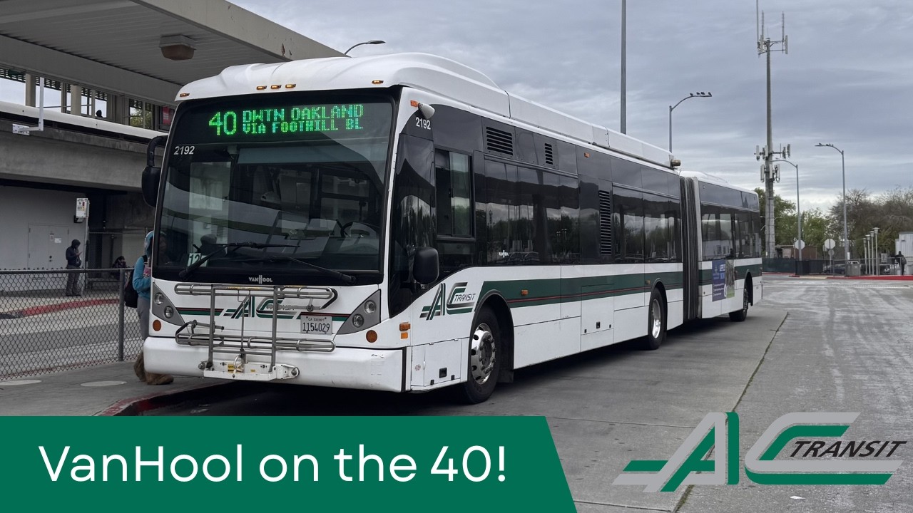 RARE! AC Transit VanHool AG300 #2192 on Route 40 to Downtown Oakland via Foothill Blvd/ Bancroft
