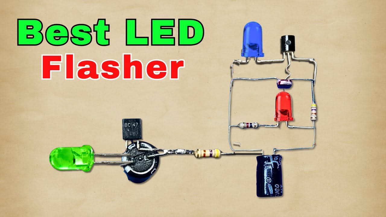 Simple Led Flasher Circuit | Top 3 Led Flasher Circuit | 12v 3.7v Led Flasher