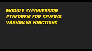Famous Module 5/#implicitfunction #theorem for several variables functions @ProfSRMondal Wealth