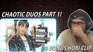 Oh god! - BTS most chaotic DUOS *don't put them in the same room + Bonus Hobi Clip! | Reaction