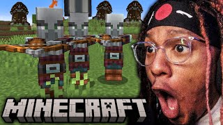 RAIDING A PILLAGER BASE FOR THE FIRST TIME IN MINECRAFT