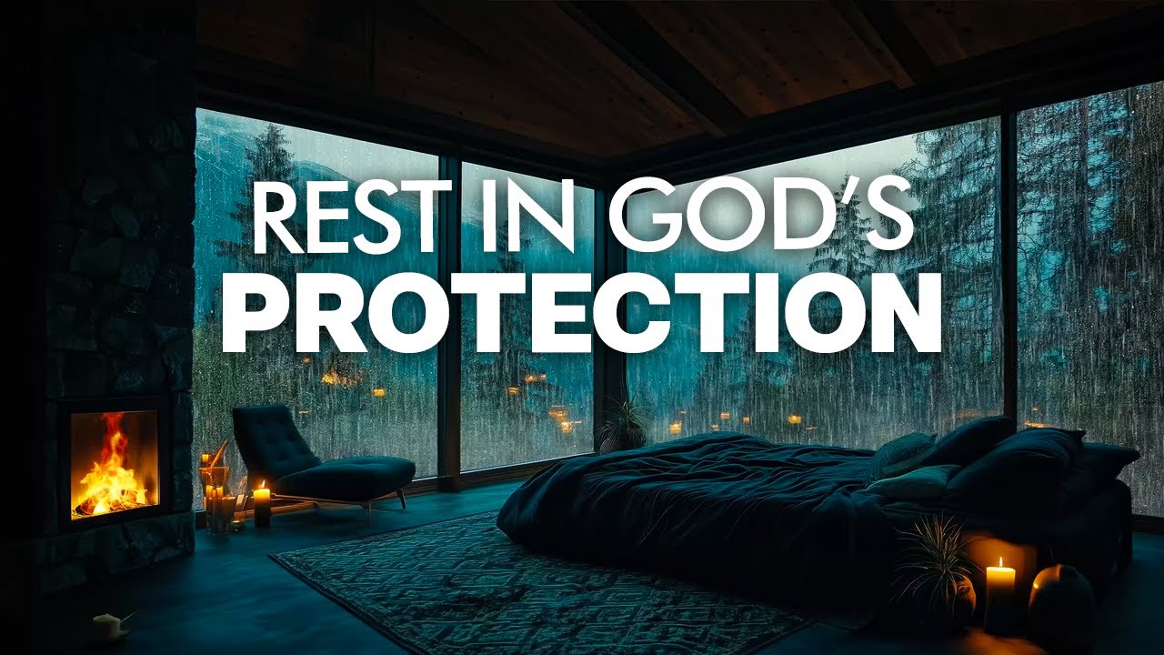 Fall Asleep in God's Protection | Scriptures for Deep, Peaceful Sleep (With Rain and Piano)