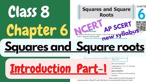 Introduction(Part-1),Squares and Square roots, Chapter 6,Class 8,NCERT, AP SCERT new syllabus.