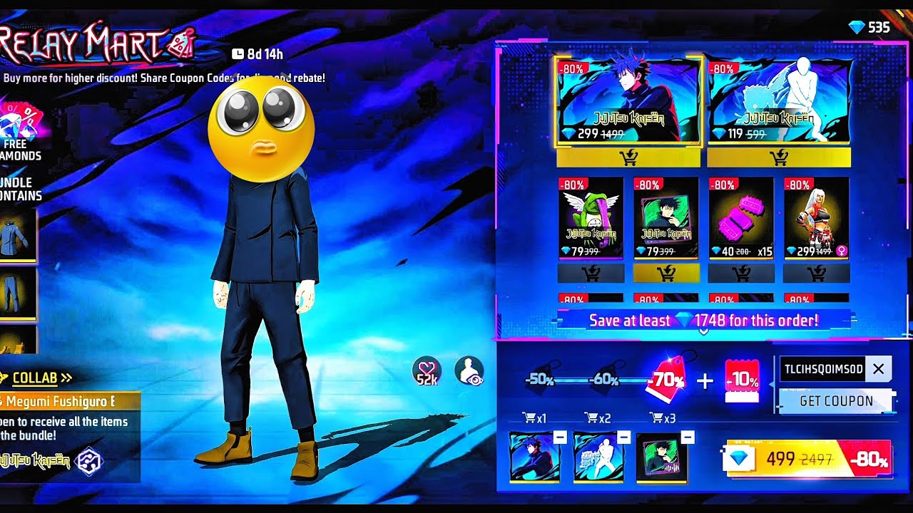 I Got Megumi Fushiguro Bundle at 80% OFF 😱🔥 | Free Fire x Jujutsu Kaisen