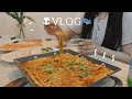 ENG)vlog 대용량 택배 뜯고📦 친구들과 맛있는 집밥 해먹는 일상🍄ㅣ프리츠,매운팽이버섯,까르보중국당면,잔치국수,쏘야,라탄공예
