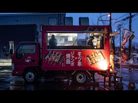 Food truck selling grilled chicken “jumbo yakitori” sells 1,000 skewers a day Hokkaido Sapporo Japan