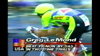 1989 Tour de France Stage 21 Time Trial - LeMond Wins Overall By 8 Seconds