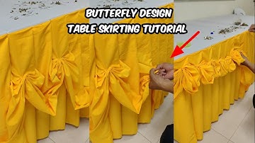 KNIFE PLEATS DESIGN WITH BUTTERFLY DESIGN TABLE SKIRTING TUTORIAL