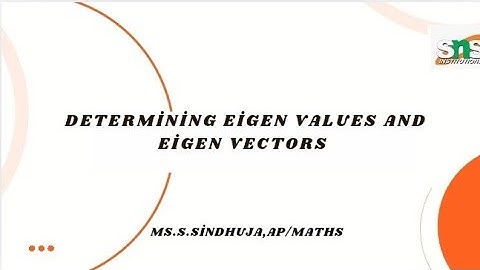 Case Study video on Eigen Values and Eigen Vectors|Matrices and Calculus|SNS Institutions 
