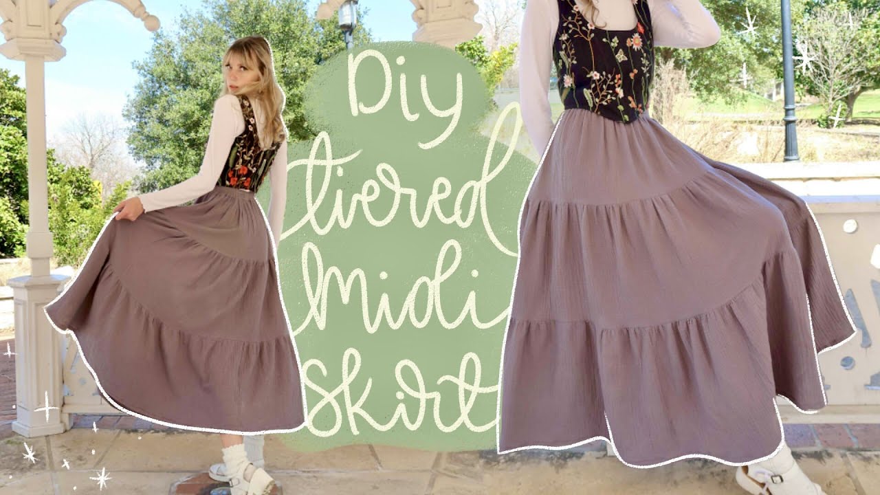 DIY Easy Tiered Ruffle Midi Skirt | Beginner Friendly Tutorial - YouTube