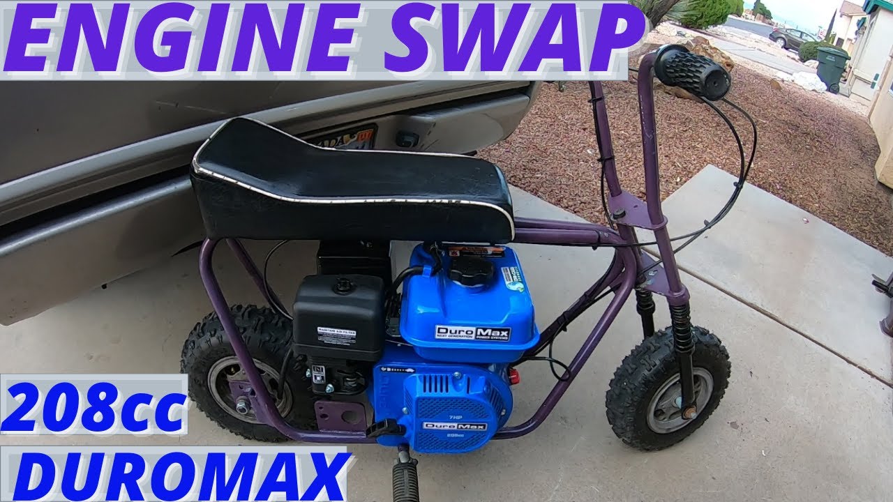Bonanza minibike 208cc DuroMax engine swap / Top speed YouTube
