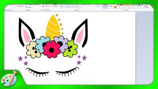 Dibujos en Paint 075 - Cómo Dibujar Un Unicornio