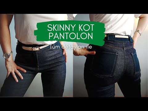 KALIPSIZ KOT PANTOLON DİKİMİ | Pratik Kesim Skinny Jeans Yapımı