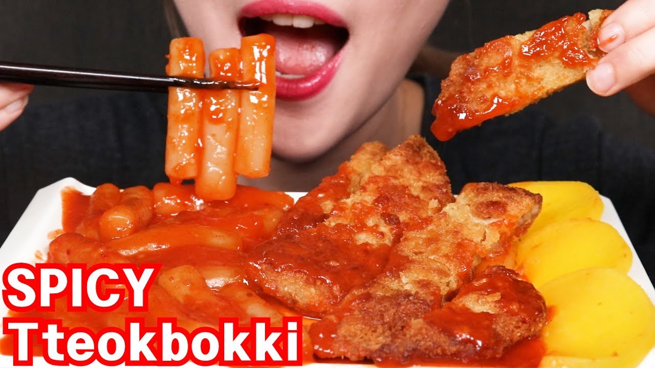 KOREA Tteokbokki & Pork cutlet 😍  떡볶이 돈까스  /EATING ASMR REALSOUNDS MUKBANG (No Talking)