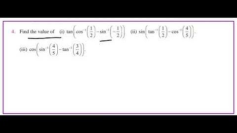 Class-12| Maths|Exercise 4.3 Q.No 4(i,ii)chapter 4- Inverse Trigonometric functions tamilnadu new