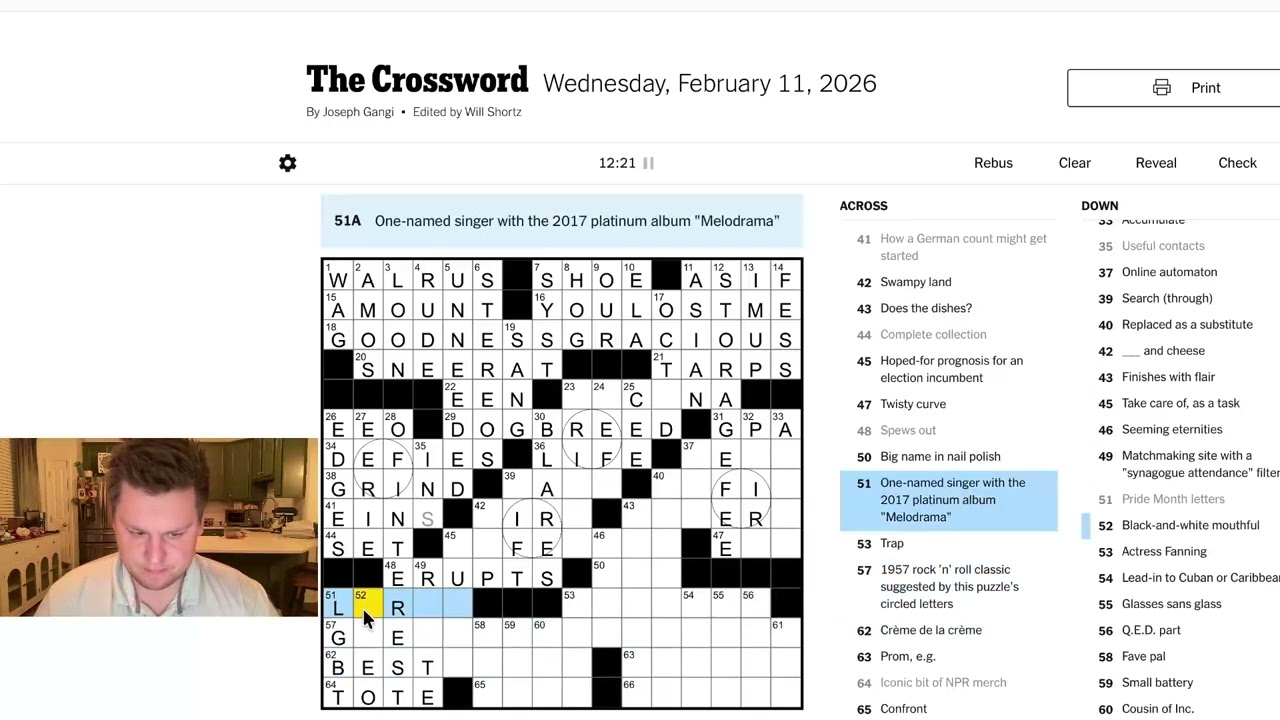 Crossword Challenge | NYT Crossword 02/11/2026