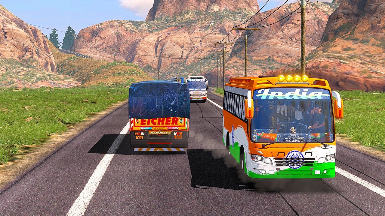 Heavy Traffic on State Highway Indian Flag Bus Tiranga Bus YouTube