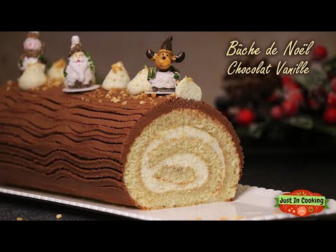 ❅ Recette de Bûche de Noël Roulée Chocolat Vanille ❅