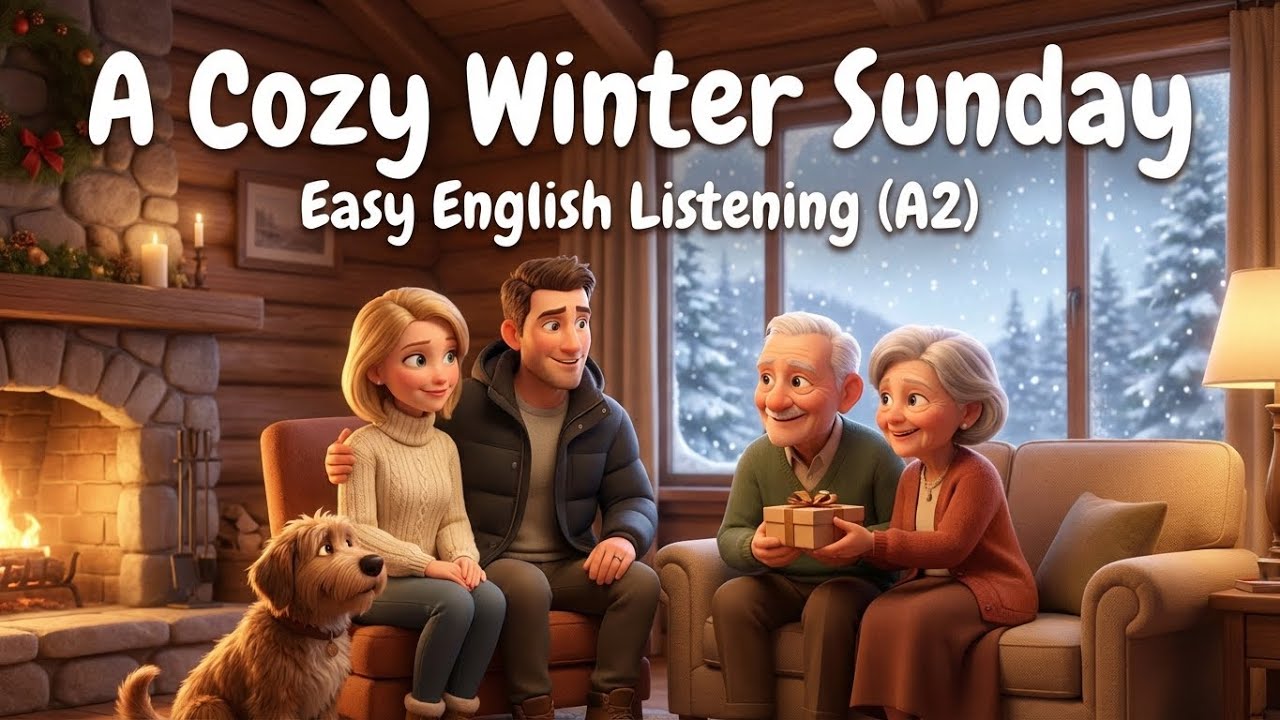 Emma Welcomes Her Grandparents ❄️ | Slow English Story For Listening (Level A2)