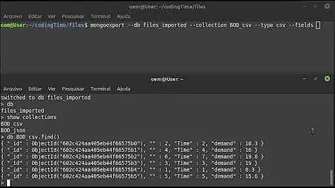 mongodb - exporting data from collections into csv and  json files