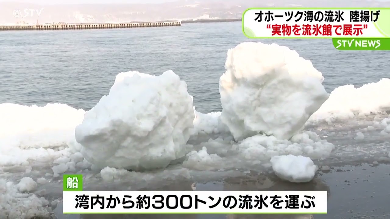 Drift ice from the Sea of Okhotsk is brought ashore - See the real