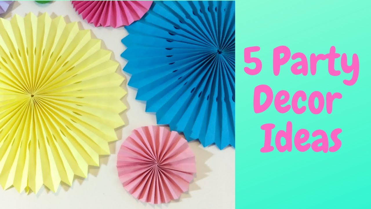 Decoration ideas for birthday party at home with paper easy YouTube