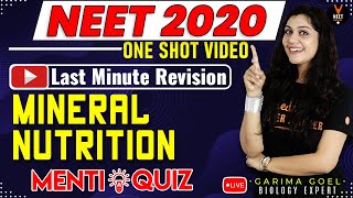 Mineral Nutrition Class 11 Biology NEET Questions | NEET 2020 Preparation |NEET Biology |Garima Goel