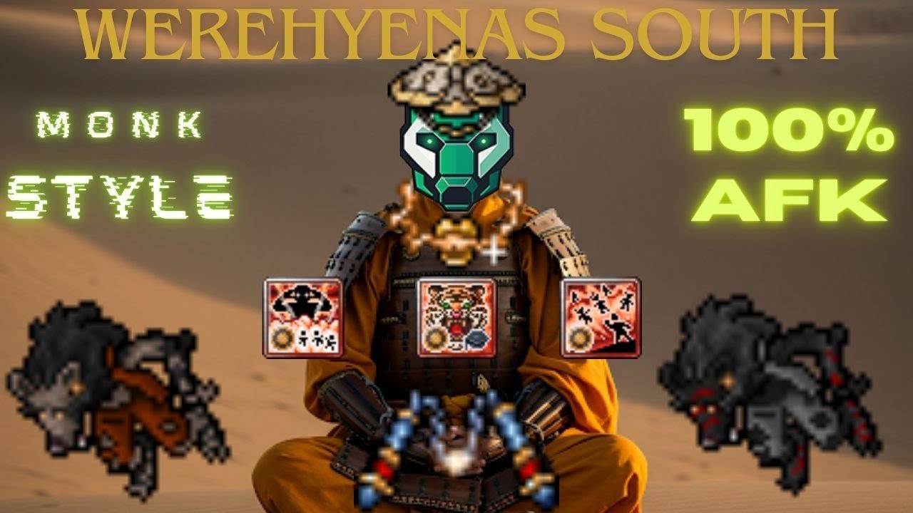 TIBIA MONK WEREHYENAS SOUTH ZEROBOT 100% AFK - YouTube