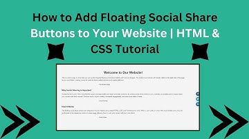 How to Add Floating Social Share Buttons to Your Website | HTML & CSS Tutorial