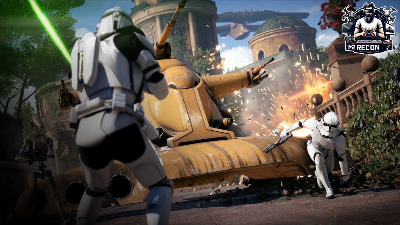 Battle of Theed, Naboo | NO HUD Clone Sniper/Officer POV - Star Wars Battlefront II Gameplay