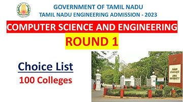 TNEA2023 CSE Choice List 100 Colleges for Round 1 #anbarivu #cse #computerscienceengineering #choice